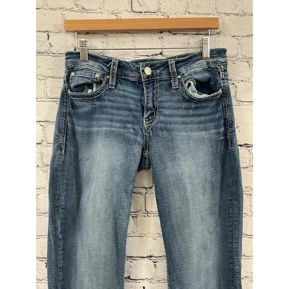 Buckle Daytrip Jeans Womens 28S Blue Virgo Bootcut Low Rise Stretch - Picture 2 of 8